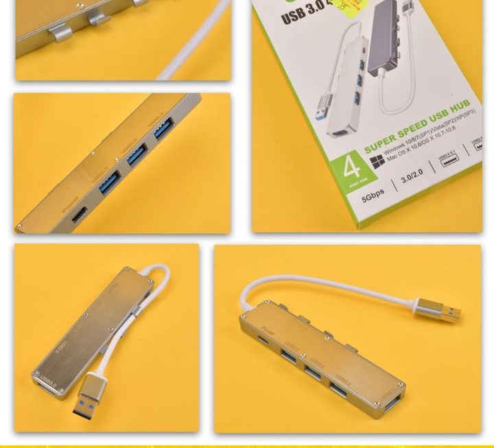 USB 3.0 to 4位USB/Type-C分線器~$35