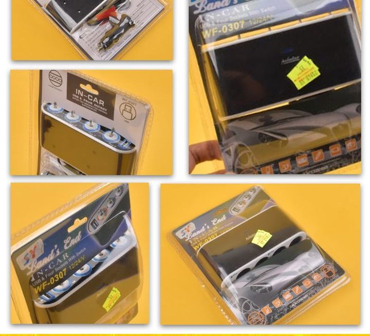 WF-0307汽車USB四口帶開關充電器~$15