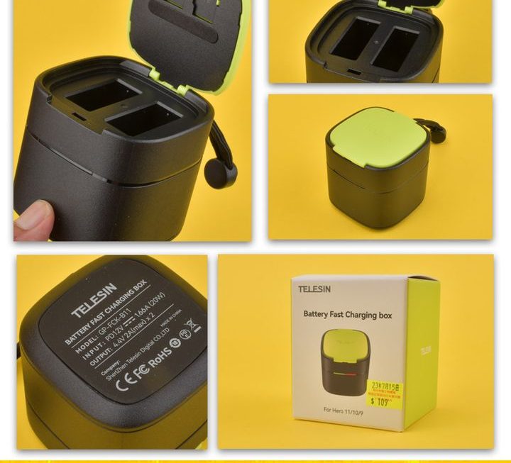 TELESIN 快速相機電池充電盒~$109
