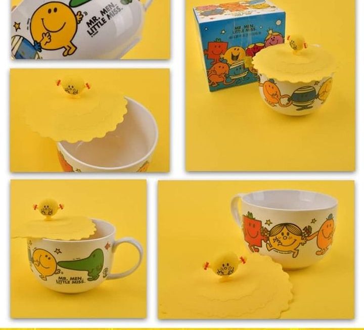 Mr. Men Little Miss 陶瓷面杯連硅膠蓋~$19