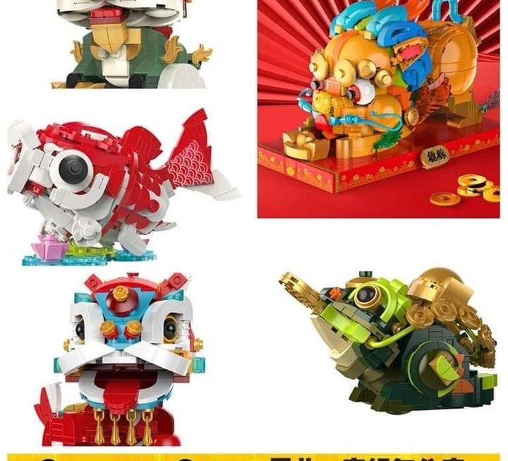 積木玩具舞獅仔套裝