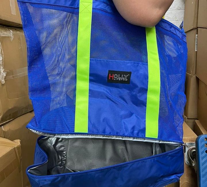 Y2K feel沙灘袋連下層拉鍊冰袋～$15