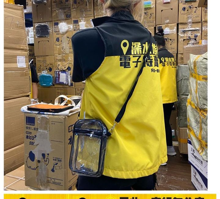 簡約透明斜孭袋~$5
