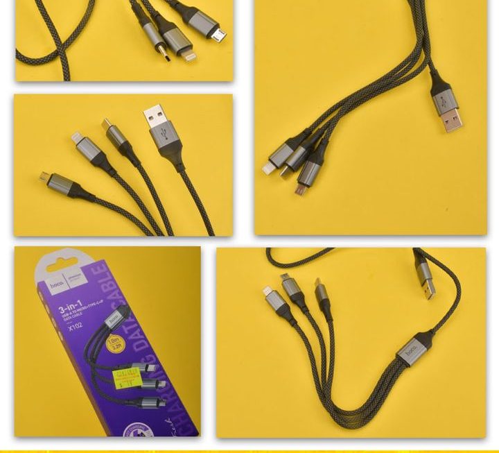 hoco.X102三合一數據充電線~$19