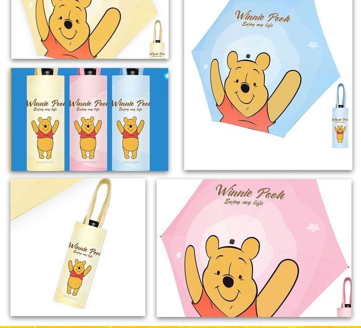 Winnie Pooh卡通主題縮骨遮~$39/把