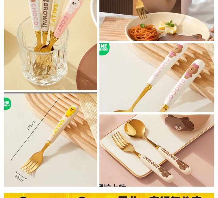 Line & friends 主題匙羹、叉餐具 ~$19/支