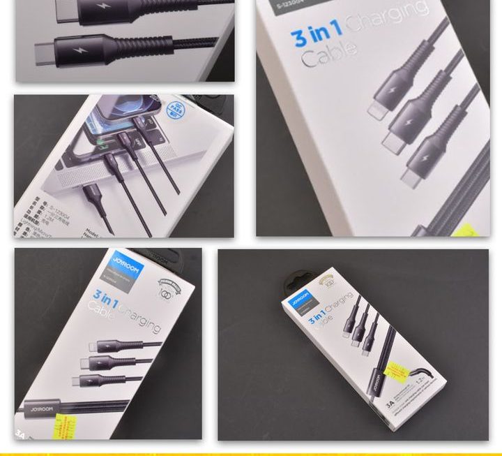 Joyroom三合一數據充電線~$19