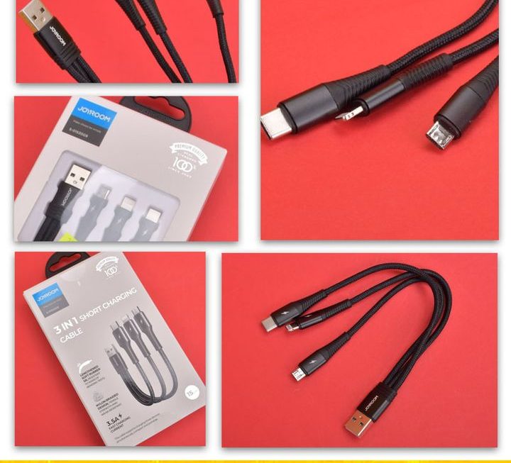 Joyroom三合一數據充電線~$19