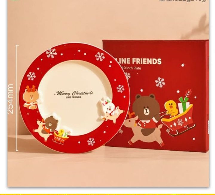 Line Friends 聖誕主題餐具碟 ~$49