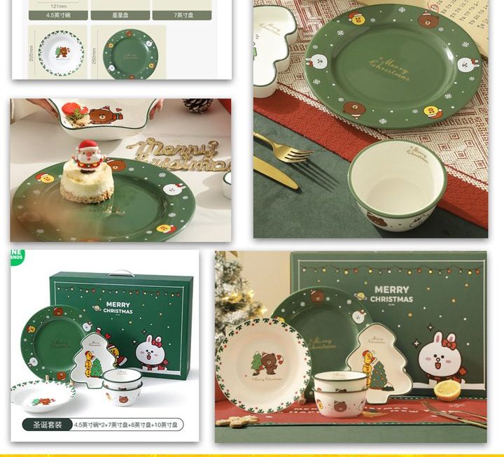 Line & friends 聖誕節主題餐具套裝~$149