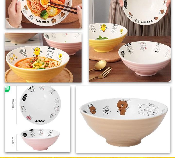 LINE FRIENDS主題陶瓷麵碗~$49/款