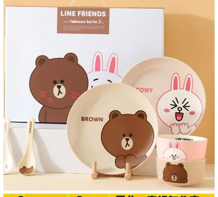 Line Friends二人餐具套裝~$99