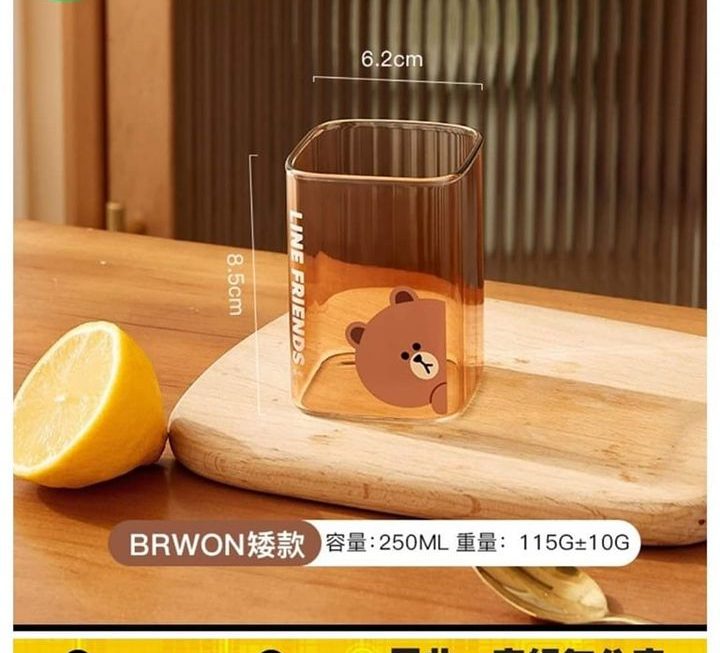 Line friends方形水杯(細)~$19/隻