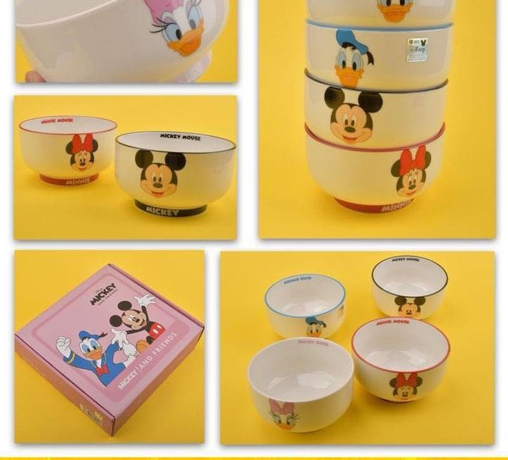 Disney 迪士尼主題圖案陶瓷碗套裝~$39