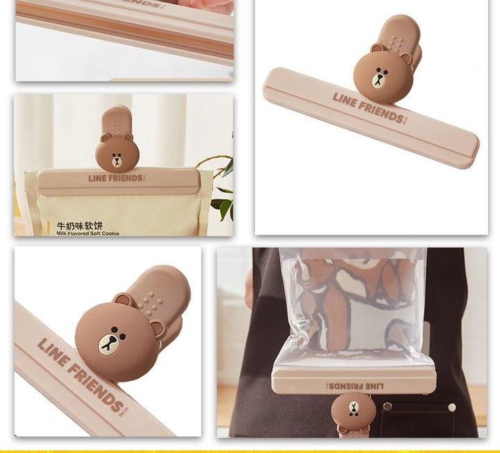 Line Friends熊大造型零食封口夾～$15