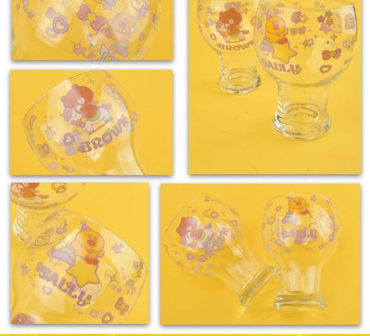 Line friends 花花玻璃杯~$25/隻