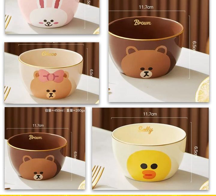 Line friends 主題陶瓷碗~$15 /款【特價】