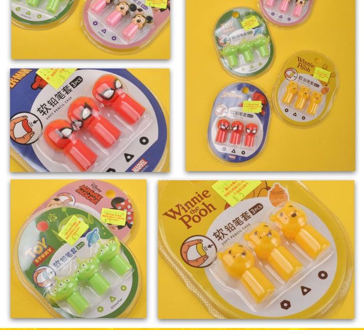 Disney主題軟膠筆蓋套裝~$5/款