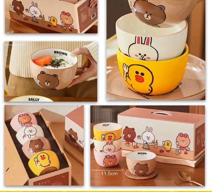 Line friends 陶瓷碗4件套 ~$79/套