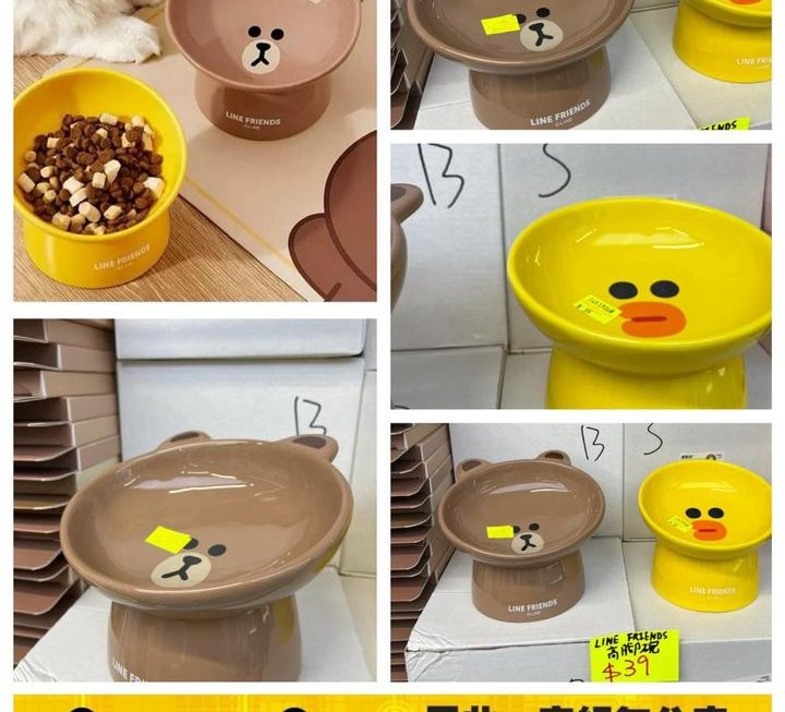 Line Friends陶瓷貓碗～$39/款