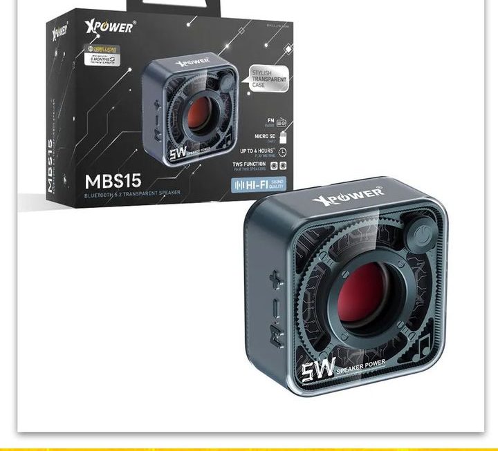 Xpower.MBS15藍牙5.2透明迷你喇叭~密碼FI