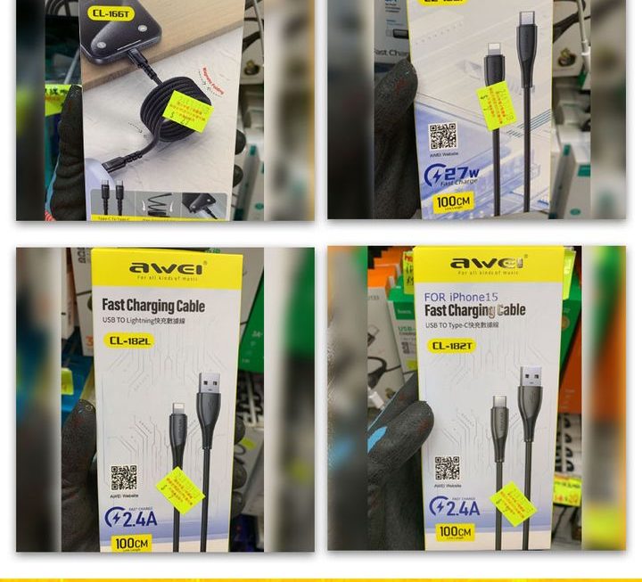 各款awei數據充電線~由$9至$29不等