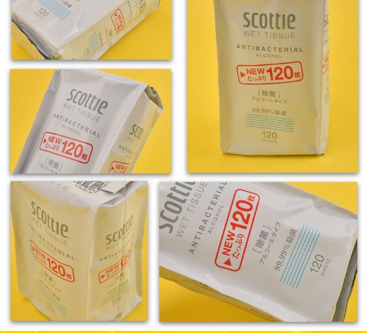 日本Scottie酒精濕紙巾120張~$19