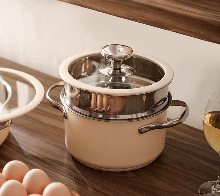 PURECOOK不鏽鋼蒸煮奶油鍋～$99