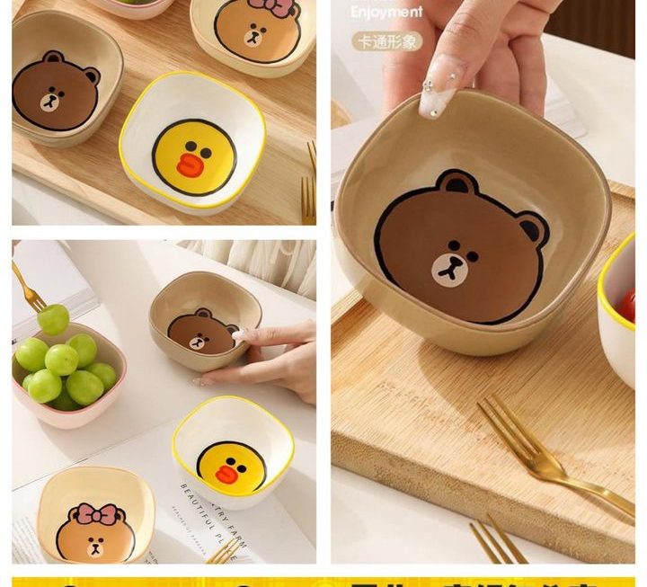Line & friends 主題方型碗~$15/款