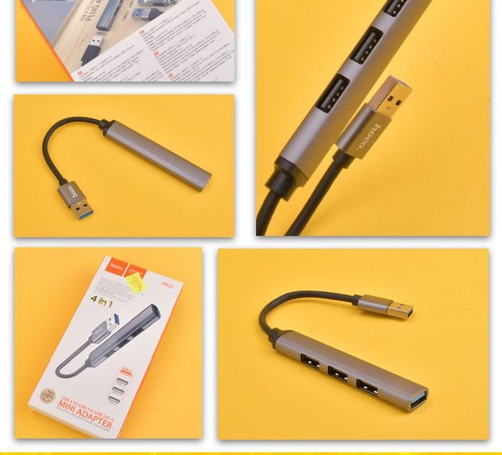Hoco.HB26迷你USB 1出4分線器~$39