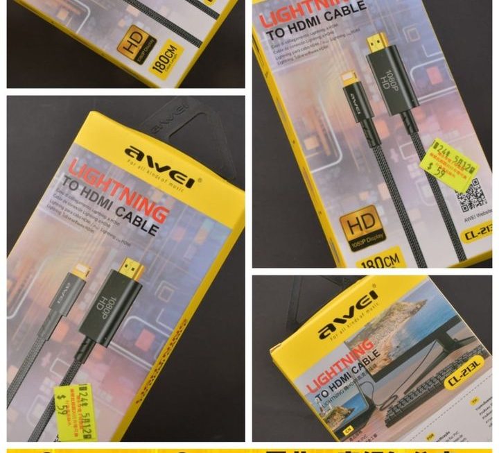 Awei Lightning 轉HDMI 視頻線~$79