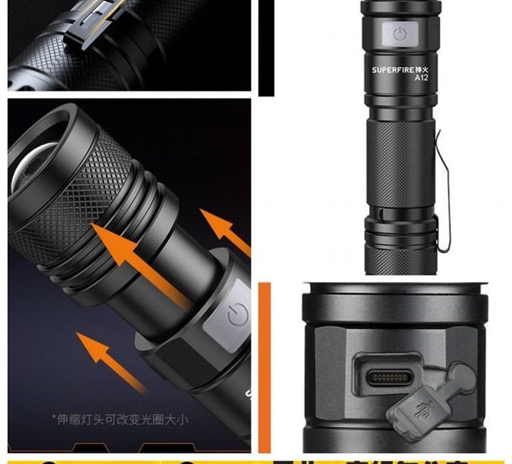 Superfire.A12輕便型手提強光電筒~$69