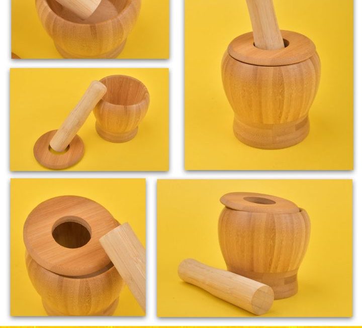 竹製搗蒜器/ 手動研磨~$19