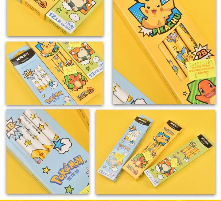 POKEMON卡通HB鉛筆套裝~$9/款
