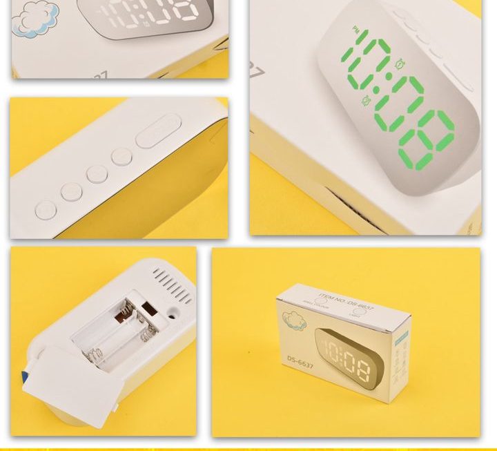 鏡面電子鬧鐘~$35