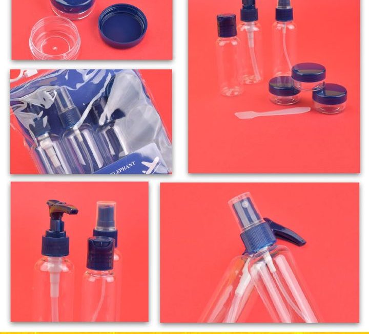 透明化妝品噴霧收納套裝~$9
