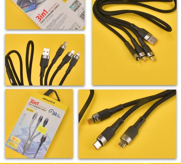 awei.CL-975三合一數據充電線~$15