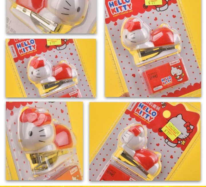 Hello Kitty釘書機連補充裝~$15/款