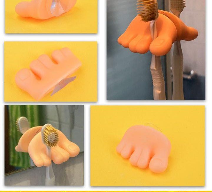 腳仔造型牙刷架~$5
