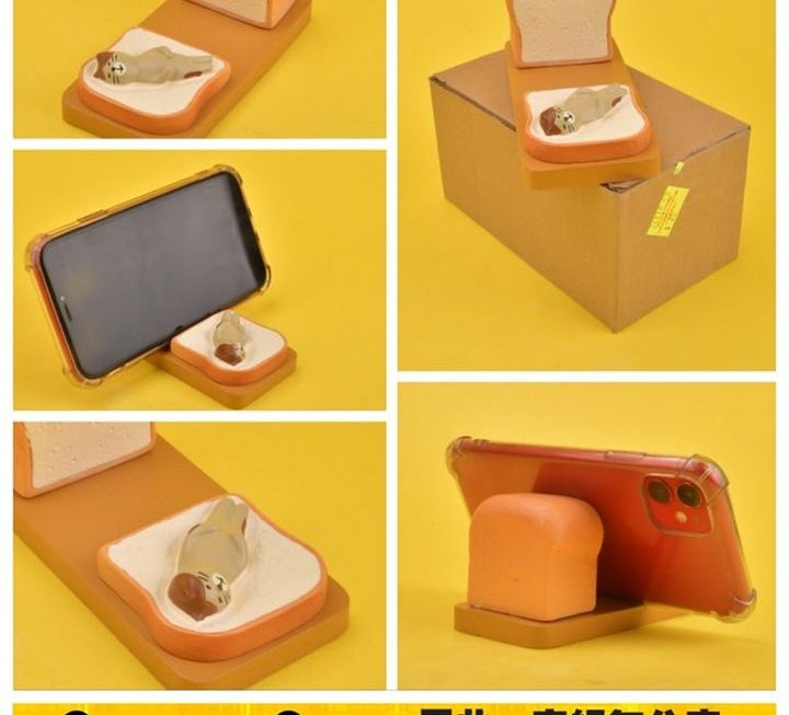 貓咪麵包造型手機托架 ~$25