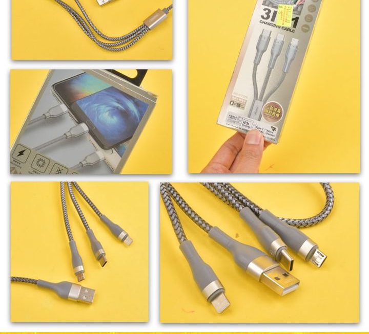Remax.RC-070th三合一數據充電線~$15