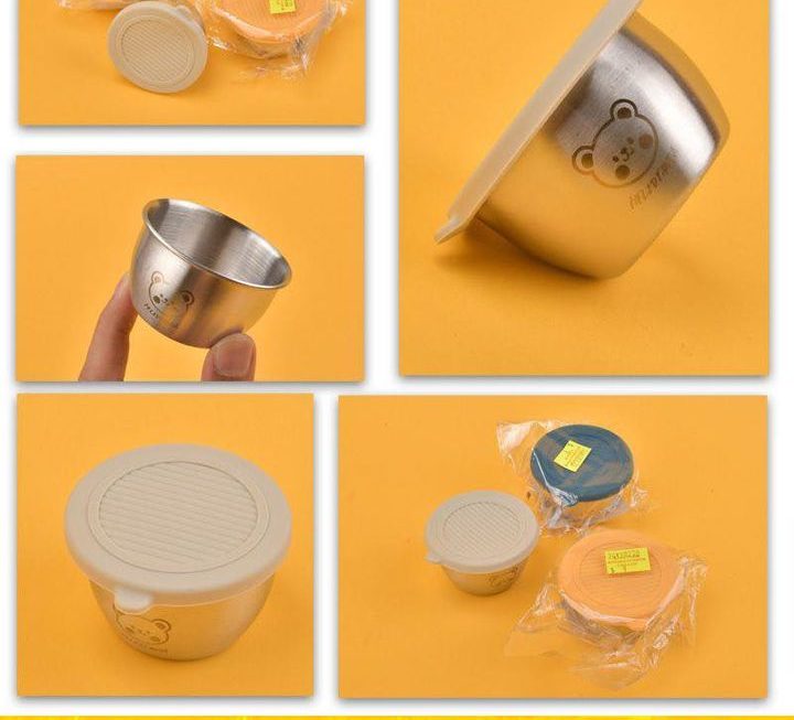 熊仔圖案不銹鋼備料盒～$9