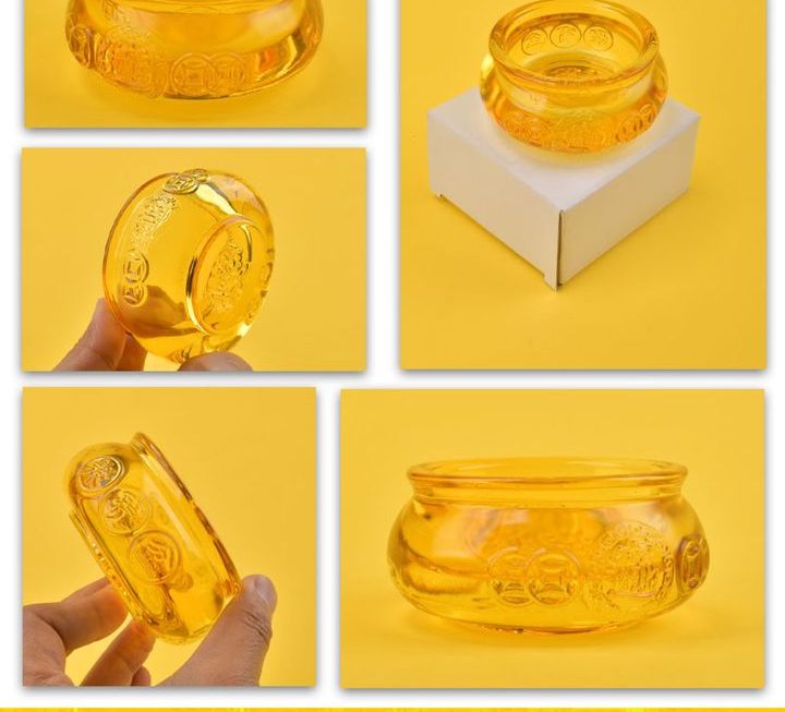 黃水晶琉璃聚寶盆~$19