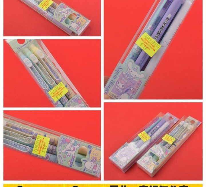Sanrio卡通可擦中性筆套裝 ~$10