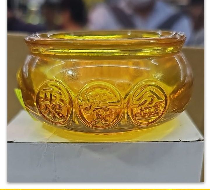 黃水晶琉璃聚寶盆~$19