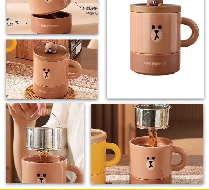 Line friends熊大陶瓷荼杯~$59