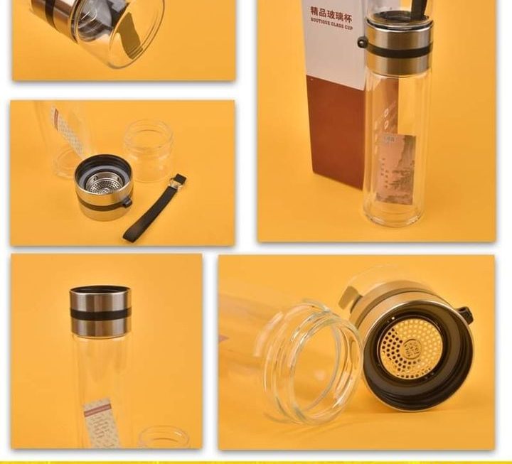 精品有茶隔玻璃水樽 ~$19