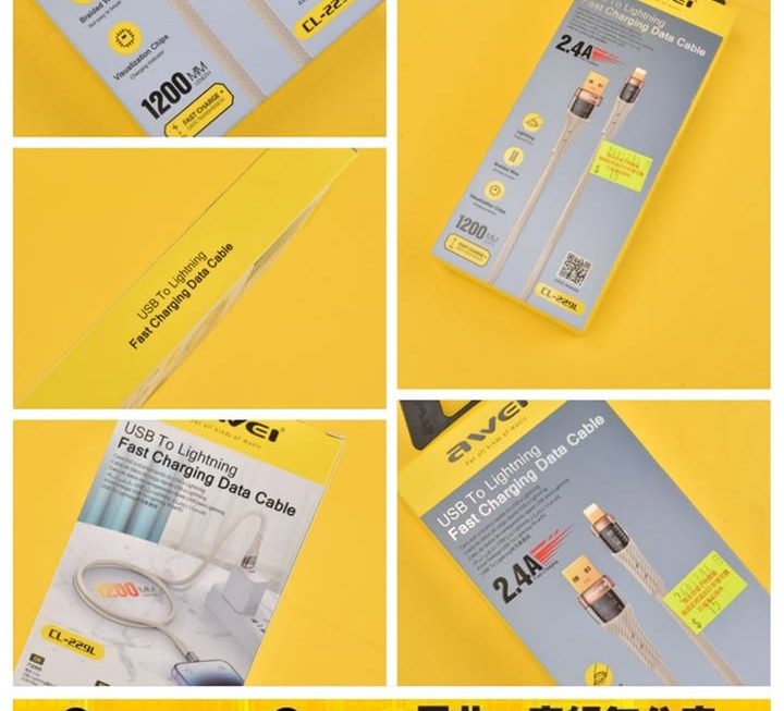 awei CL-229L數據充電線~$15