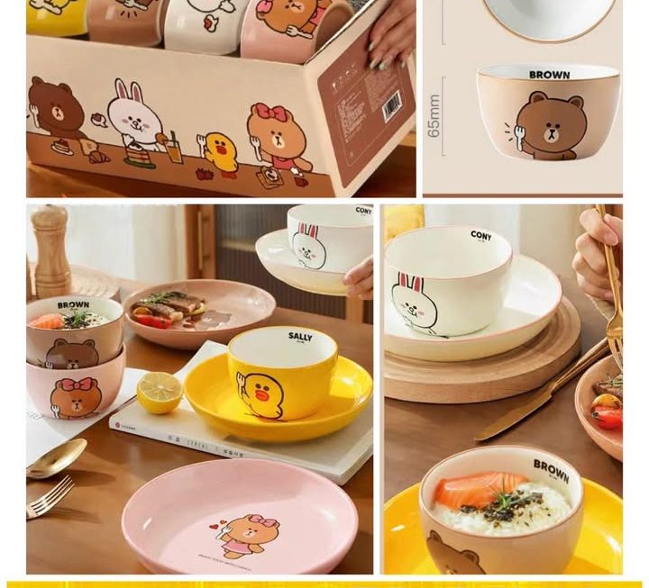LINE FRIENDS 角色陶瓷碗套裝~$69/套（4隻碗）