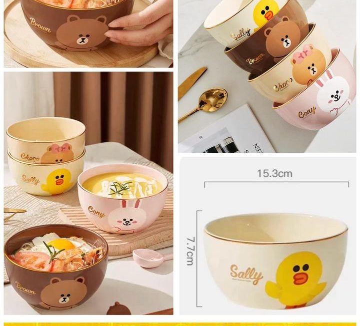 LINE FRIENDS 角色陶瓷碗~$29/隻